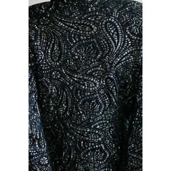 Babu Paris Textured Paisley Print Stained Glass Window Look Cropped Blazer 2 - Picture 7 of 9